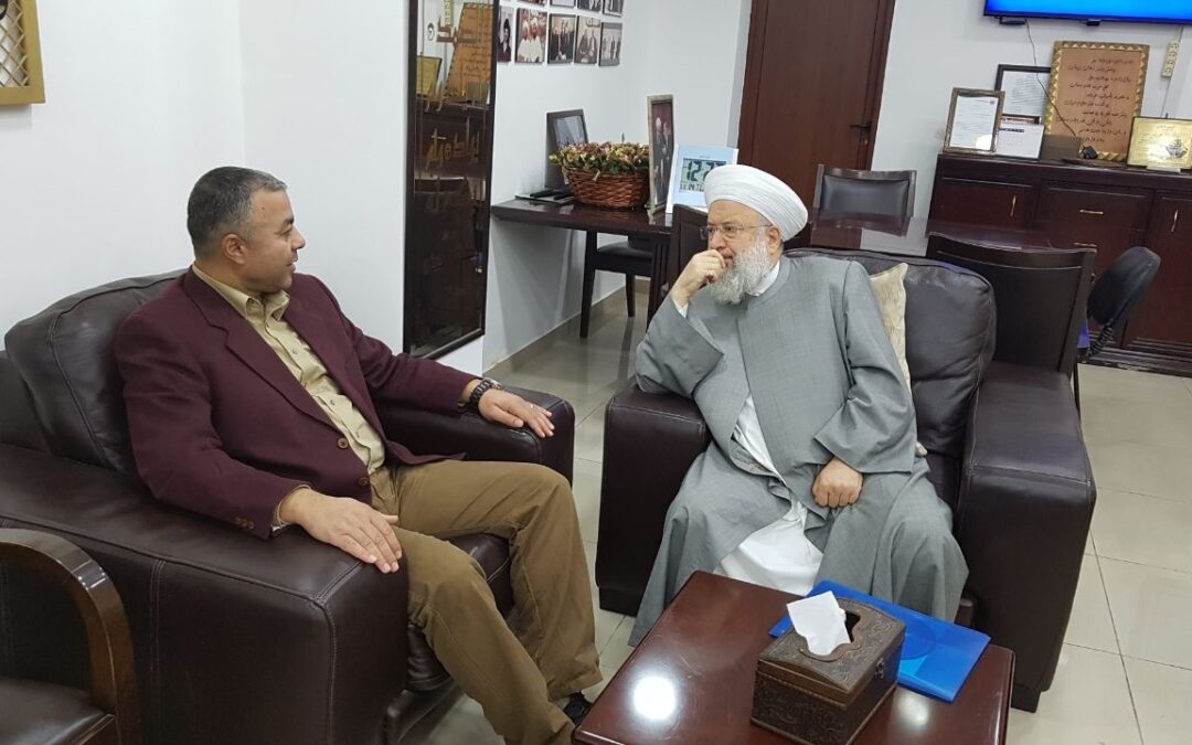 The International Network for Human Rights Monitoring delegation meets Sheikh Maher Hammoud in Saida to discuss the humanitarian situation in Lebanon